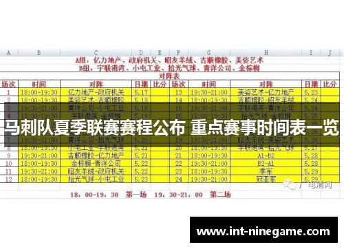 马刺队夏季联赛赛程公布 重点赛事时间表一览